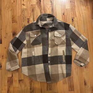 Plaid Button-Up Shirt Jacket